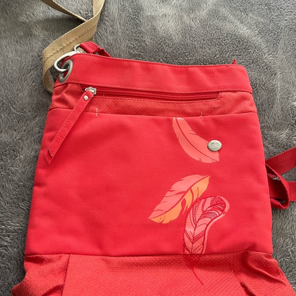 Haiku Red Feather Crossbody Bag - Picture 1 of 2